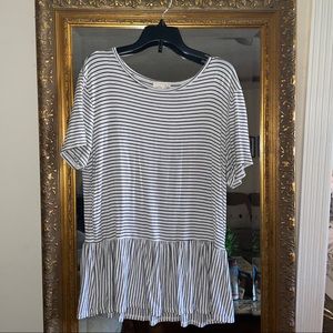 Live In The Moment Striped Black and White Blouse